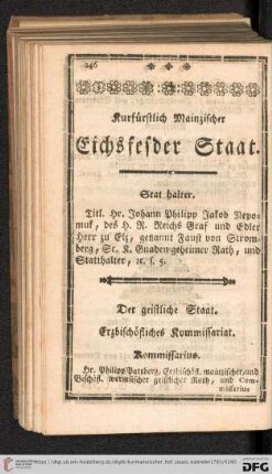 Kurfürstlich Mainzischer Eichsfelder Staat