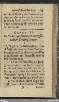 Caput VI. De feudi acquisitione per Successionem & Praescriptionem