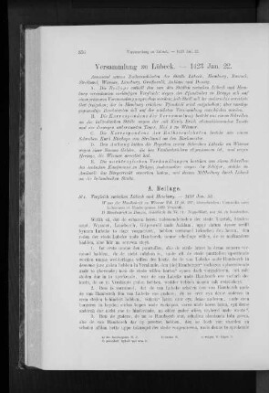 Versammlung zu Lübeck. - 1423 Jan. 22.