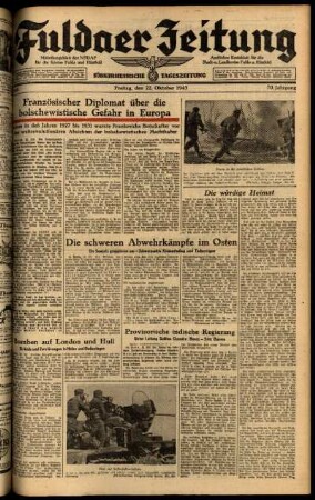 Ausgabe vom Freitag, den 22. Oktober 1943.