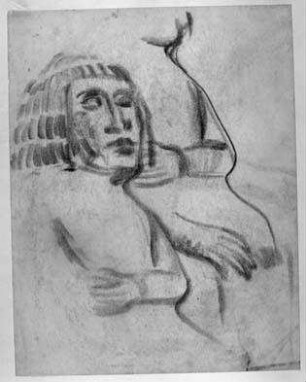 Skizze zu "Der Golem, wie er in die Welt kam" (1920)