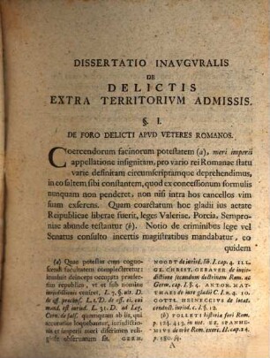 De Delictis Extra Territorivm Admissis Dissertatio Inavgvralis