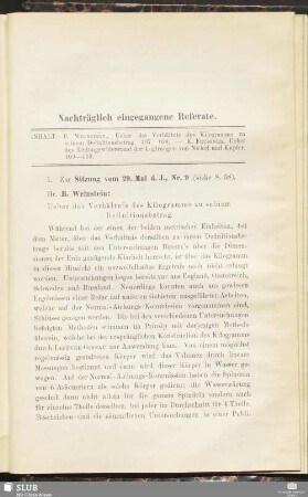 Nachträglich eingegangene Referate