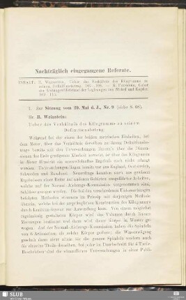 Nachträglich eingegangene Referate