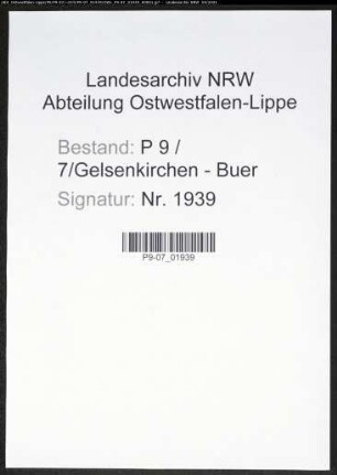 Heiratsregister Standesamt Gelsenkirchen-Buer