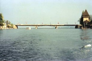 Konstanz: Vom Boot aus, Rheinbrücke, von Westen