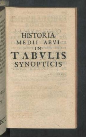 Historia Medii Aevi in Tabulis Synopticis.