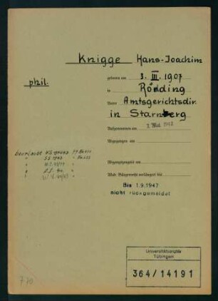 Hans-Joachim Knigge (1907-)
