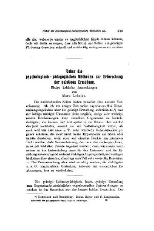 Ueber die psychologisch-pädagogischen Methoden zur Erforschung der geistigen Ermüdung : einige kritische Anmerkungen