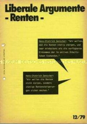 Mitteilungsblatt der FDP Liberale Argumente" zum Thema Renten