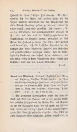 680-681 [Rezension] Will, Cornelius, Konrad von Wittelsbach, Cardinal, Erzbischof von Mainz und von Salzburg, deutscher Reichserzkanzler