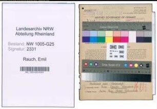 Entnazifizierung Emil Rauch , geb. 19.11.1897 (Vers.Agent)