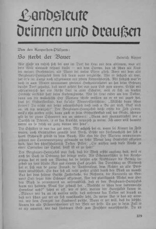 Landsleute drinnen und draußen.