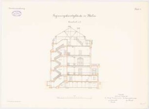Regierungsgebäude, Köslin: Querschnitt 1:100