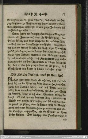 Der Herzog überlegt, was zu thun sey?