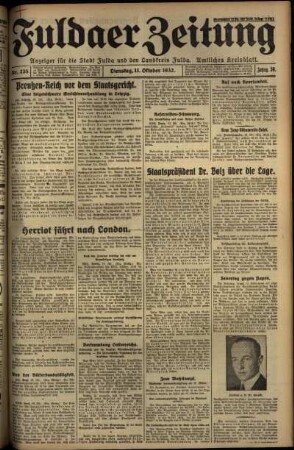 Ausgabe vom Dienstag, den 11. Oktober 1932.