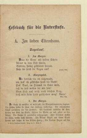 A. Im lieben Elternhaus
