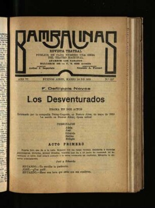 Los desventurados : drama en dos actos