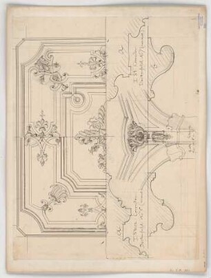 Thiersch, Friedrich von; München; Justizpalast - 1. OG (Deckenabwicklung, Teilansichten)