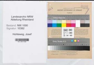 Entnazifizierung Josef Hohleweg, geb. 28.05.1908 (Verw.Angest.)