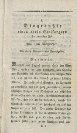 3-119 Biographie eines edlen Seelsorgers der neuesten Zeit