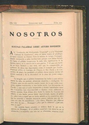 Algunas palabras sobre Arturo Honegger