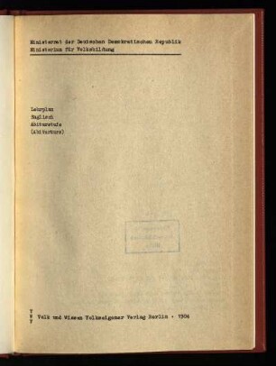 1984: Abiturstufe : (Abiturkurs)