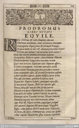 PRODROMUS LIBRI OCTAVI EQUILE.
