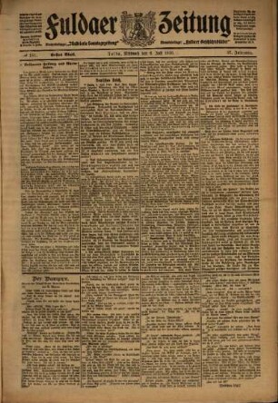Erste Ausgabe vom Mittwoch, den 06. Juli 1910.