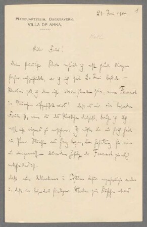 Nachlass von Felix Mottl (1856-1911) – BSB Ana 452, Strauss, Richard. Felix Mottl (1856-1911) Nachlass: Briefe von Richard Strauss an Felix Mottl - BSB Ana 452.B. Strauss, Richard