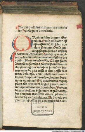 Horologium devotionis circa vitam Christi : mit Ablaßgebet