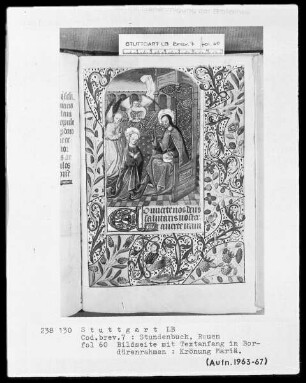 Lateinisch-französisches Stundenbuch (Livre d'heures) — Marienkrönung, Folio 60recto