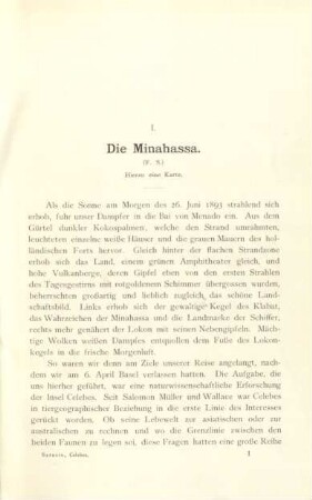I. Die Minahassa