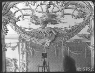 Potsdam, Neues Palais, Oberes Fürstenquartier, Jagdkammer, R.: 259, Südwand, Spiegel über dem Kamin.
