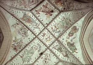 Das Lamm Gottes, umrahmt von Erzvätern, alttestamentlichen Königen und Propheten, dem Judas Thaddäus und der Verkündigung an die Hirten