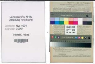 Entnazifizierung Franz Velmer , geb. 27.04.1895 (Spediteur)