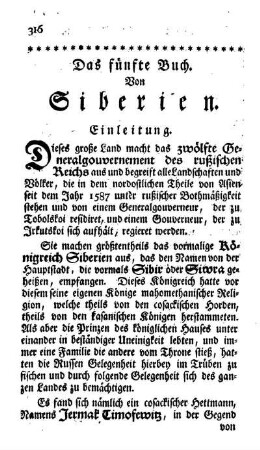 Das fünfte Buch. Von Siberien