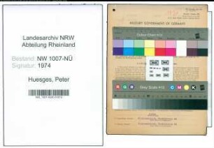 Entnazifizierung Peter Huesges , geb. 07.06.1900 (Landmasch.Schlosser)