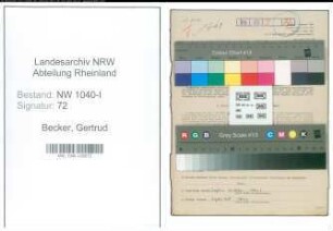 Entnazifizierung Gertrud Becker , geb. 04.01.1896 (Betriebsleiterin)