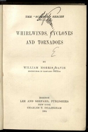 Whirlwinds, cyclones and tornadoes