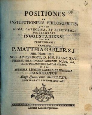 Positiones ex institutionibus philosophicis
