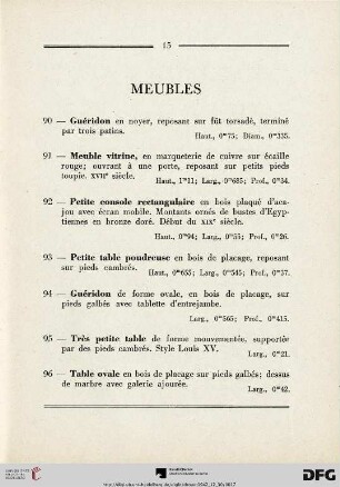 Meubles (Nr. 90-138)