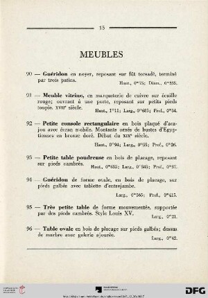 Meubles (Nr. 90-138)