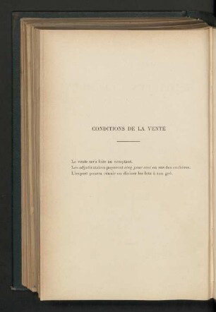 Conditions de la vente
