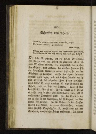 47. Schrecken und Thorheit.