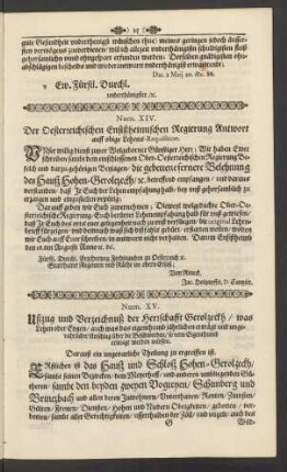 Num. XIV. Der Oesterreichischen Ensißheimischen Regierung Antwort auff obige Lehens-Requisition.