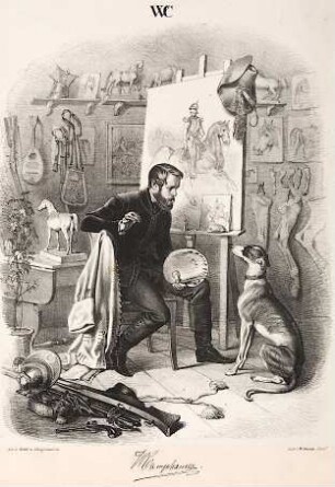 Wilhelm Camphausen in seinem Atelier