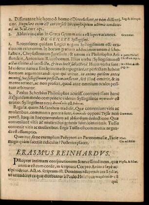 Erasamus Reinhardus.