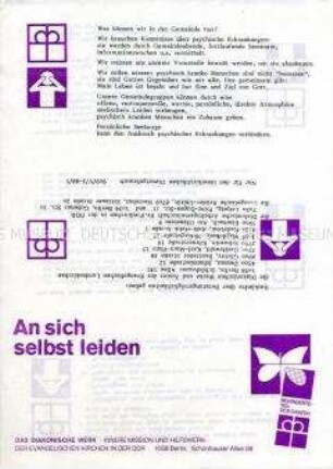 Werbe- und Informationsblatt des Diakonischen Werkes der DDR über Möglichkeiten der Berufsausbildung