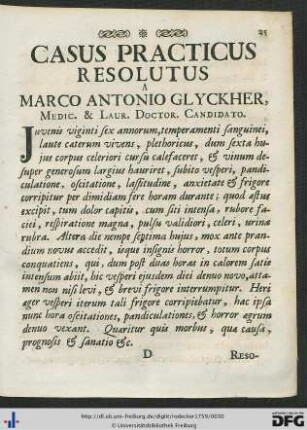 Casus Practicus Resolutus A Marco Antonio Glyckher.
